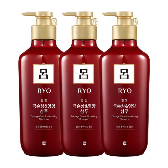 려 함빛 극손상 영양케어 샴푸, 550ml, 3개