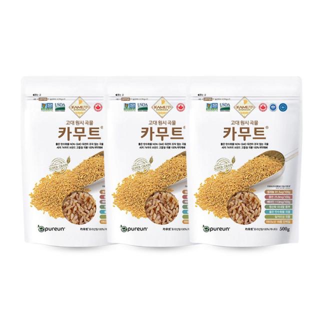 카무트 고대곡물 이집트 호라산밀, 3개, 500g