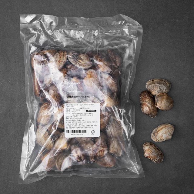 바다자리 국산 남해안 왕바지락 (냉장), 1.5kg, 1개
