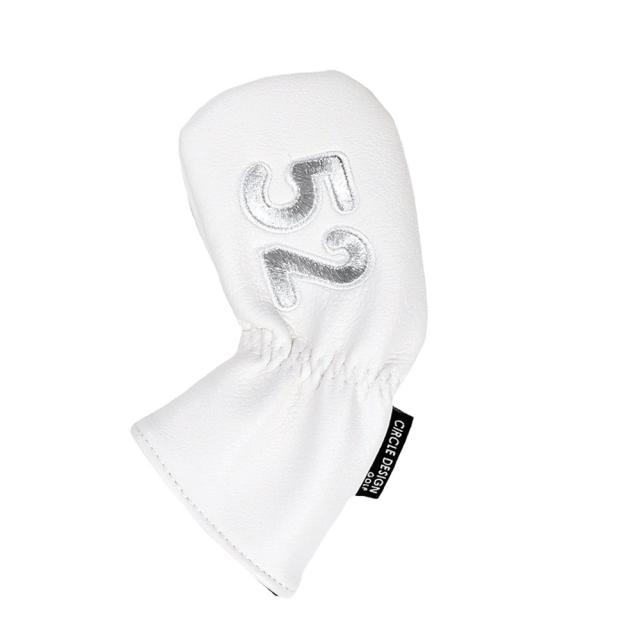 써클디자인골프 스타 스컬 아이언 웨지 헤드커버 화이트, 52