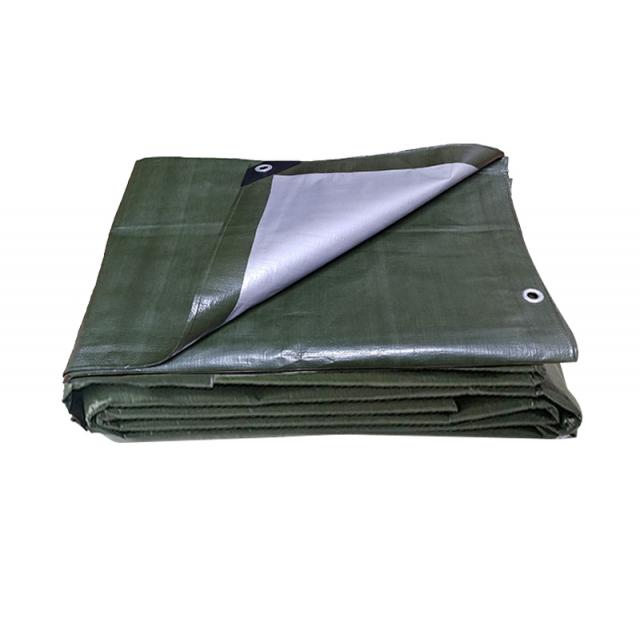 그라운드시트 양면 투톤 코팅 방수천막 2.7 x 3.6 m, OLIVE GREEN + SILVER, 1개