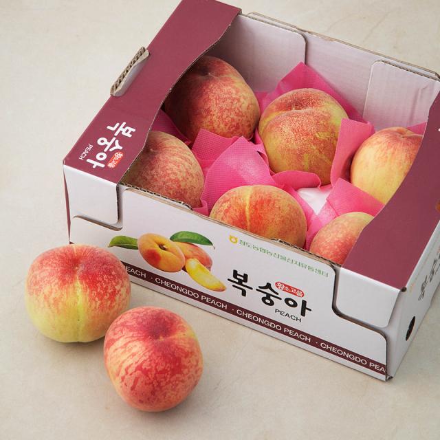 농협 황소고을 청도 아삭복숭아 5~8입 1.8kg 1박스