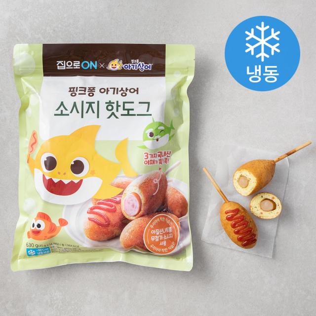 집으로온 핑크퐁 아기상어 소시지 핫도그 (냉동), 630g, 1개