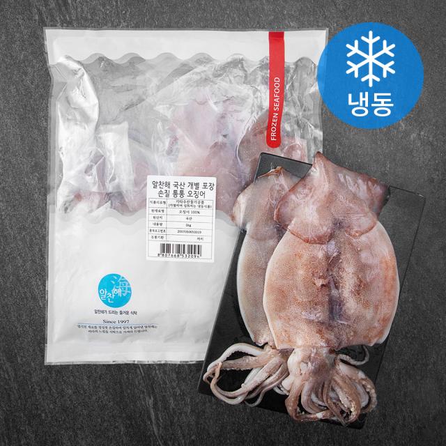 알찬해 국산 개별 포장 손질 통통 오징어 (냉동), 1kg, 1개