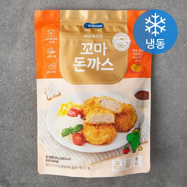 베베쿡 바르게 만든 꼬마돈까스 (냉동), 350g, 1개