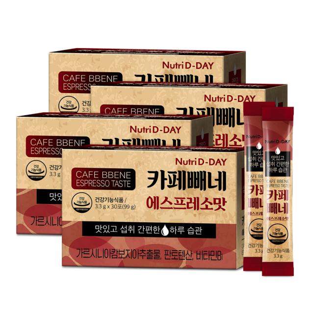 뉴트리디데이 다이어트 카페빼네 에스프레소맛 30p, 99g, 4개