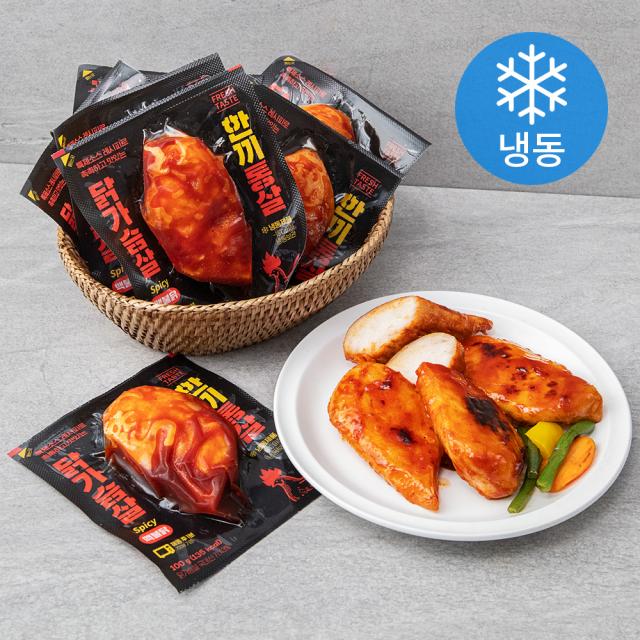 한끼통살 통살 닭가슴살 핵불닭 (냉동), 100g, 10개