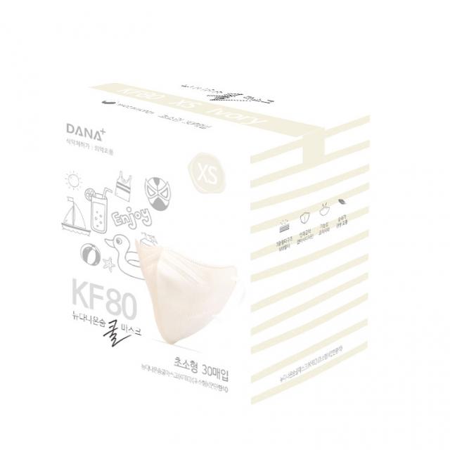 다나마스크 뉴 다나온숨 쿨 마스크 새부리형 초소형 Kf80 30개입 1개 연한황색