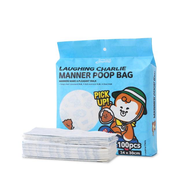 래핑찰리 반려동물 매너 풉백 배변봉투 100p, 화이트, 1개