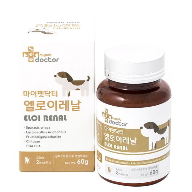 마이펫닥터 반려동물 엘로이레날 신장 결석 영양제 60g, 1개