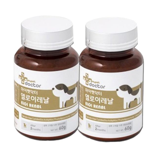 마이펫닥터 반려동물 엘로이레날 신장 결석 영양제 60g, 신장 케어, 2개