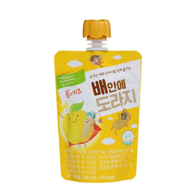 풀무원 풀스키즈 배안에 도라지 주스, 100ml, 40개