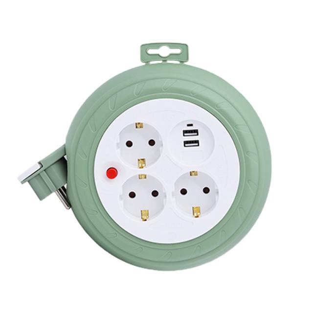 러그박스 USB 멀티릴선 멀티탭 3구 + USB 2포트 민트 1.0SQ, 1개, 3m