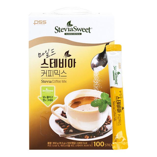 스테비아스위트 마일드 스테비아 커피믹스, 100개입, 1개