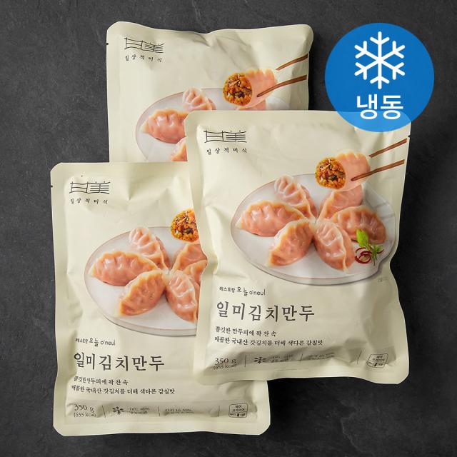 [로켓프레시] 일상적미식 일미 김치만두 (냉동), 350g, 3개