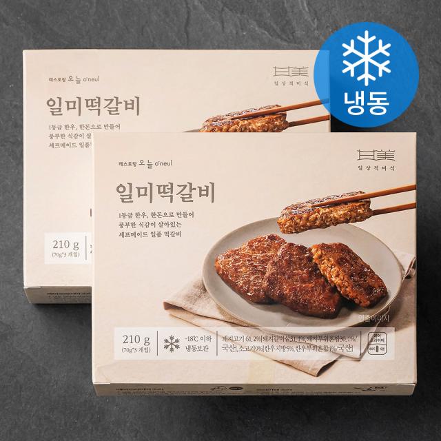 [로켓프레시] 일상적미식 일미 떡갈비 3입 (냉동), 210g, 2개