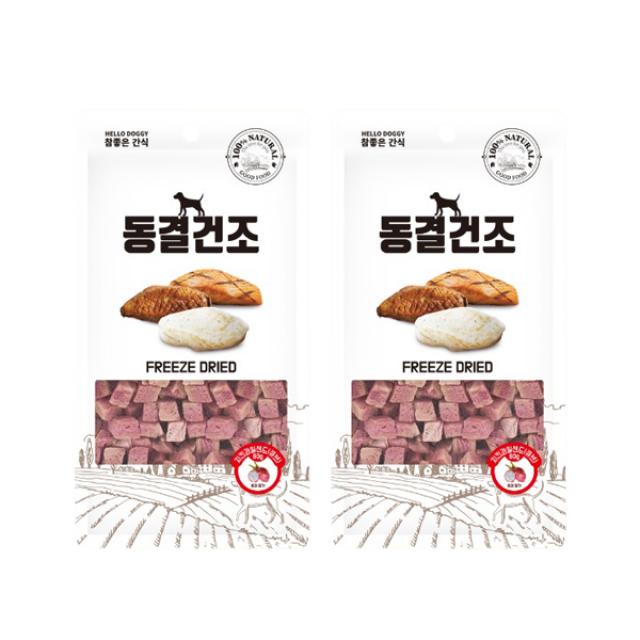 참좋은간식 반려동물 동결건조 큐브 간식 80g, 치킨과일샌드, 2개