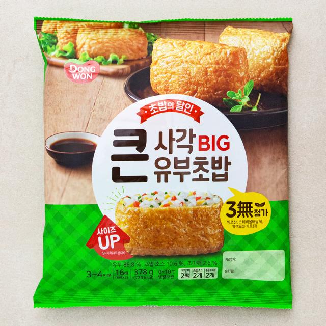 [로켓프레시] 동원 큰사각 유부초밥, 378g, 1개