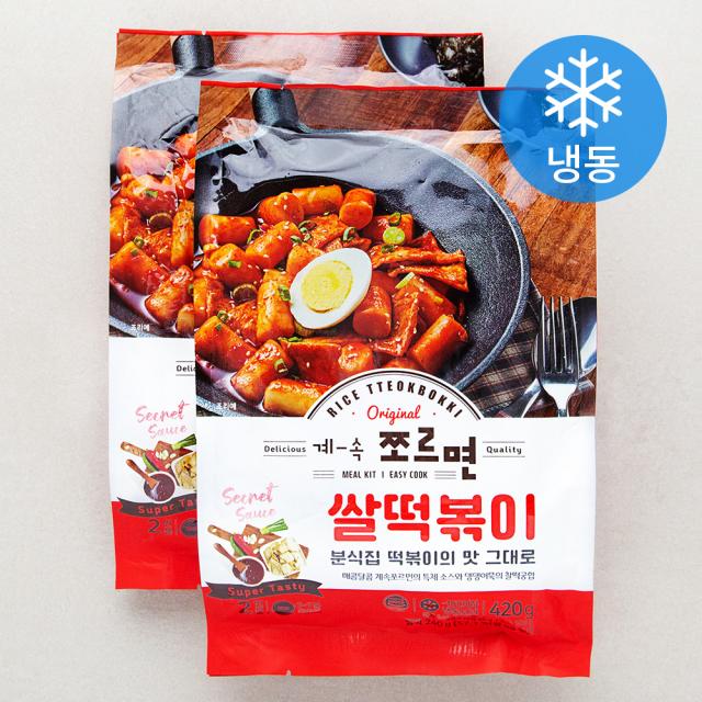 [로켓프레시] 계속쪼르면 쌀떡볶이 (냉동), 420g, 2팩