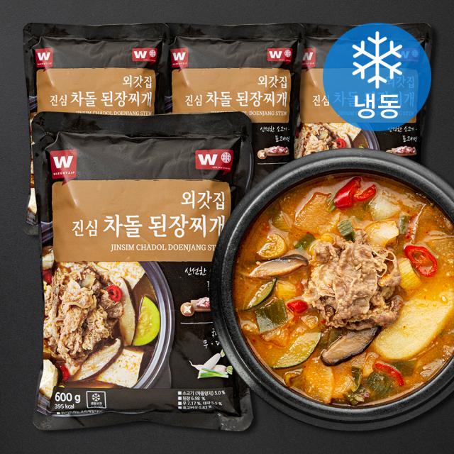 [로켓프레시] 외갓집 진심 차돌 된장찌개 (냉동), 4개, 600g