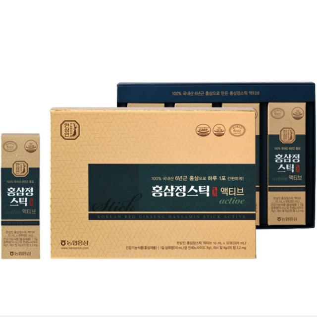 한삼인 홍삼정스틱 액티브 32p + 쇼핑백, 32포, 1세트