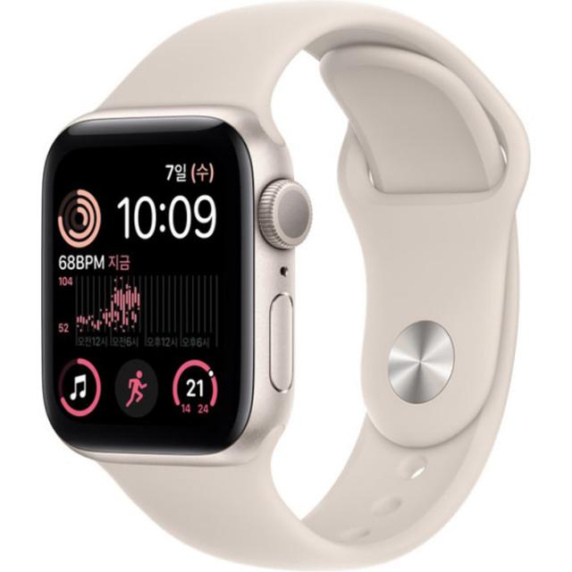 Apple 2022 애플워치 SE 2세대 알루미늄 케이스, 40mm, GPS, 스타라이트 / 스타라이트 스포츠 밴드
