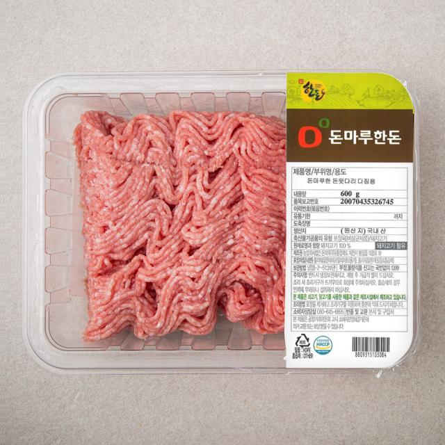 돈마루 한돈 뒷다리 다짐육 냉장 600g 1개