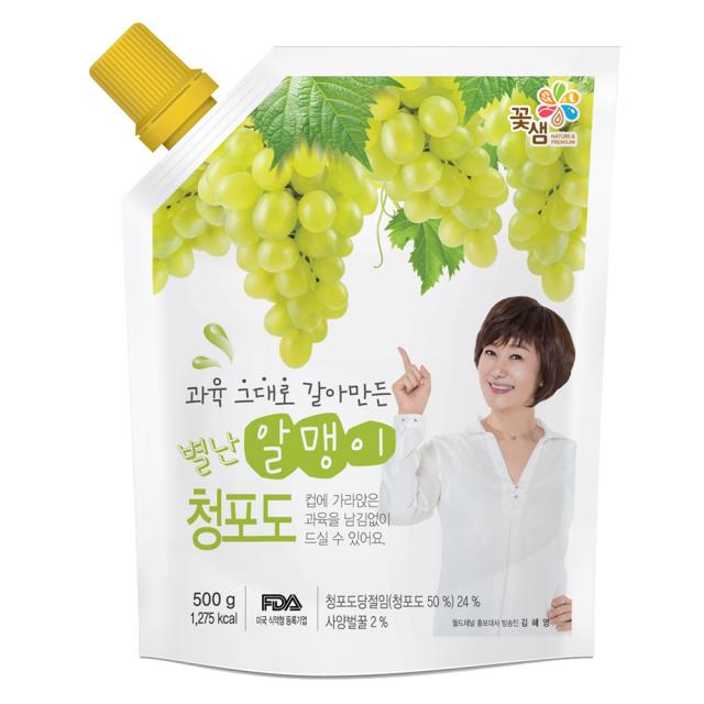 꽃샘 별난알맹이 청포도 음료베이스 500g, 1개