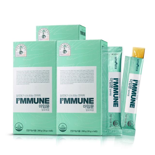 아임뮨 유니베라 알로에 젤리 14p, 280g, 3개