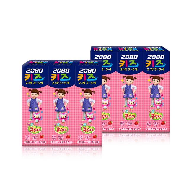 2080 키즈 2스텝 치약 콩순이 80g 6개