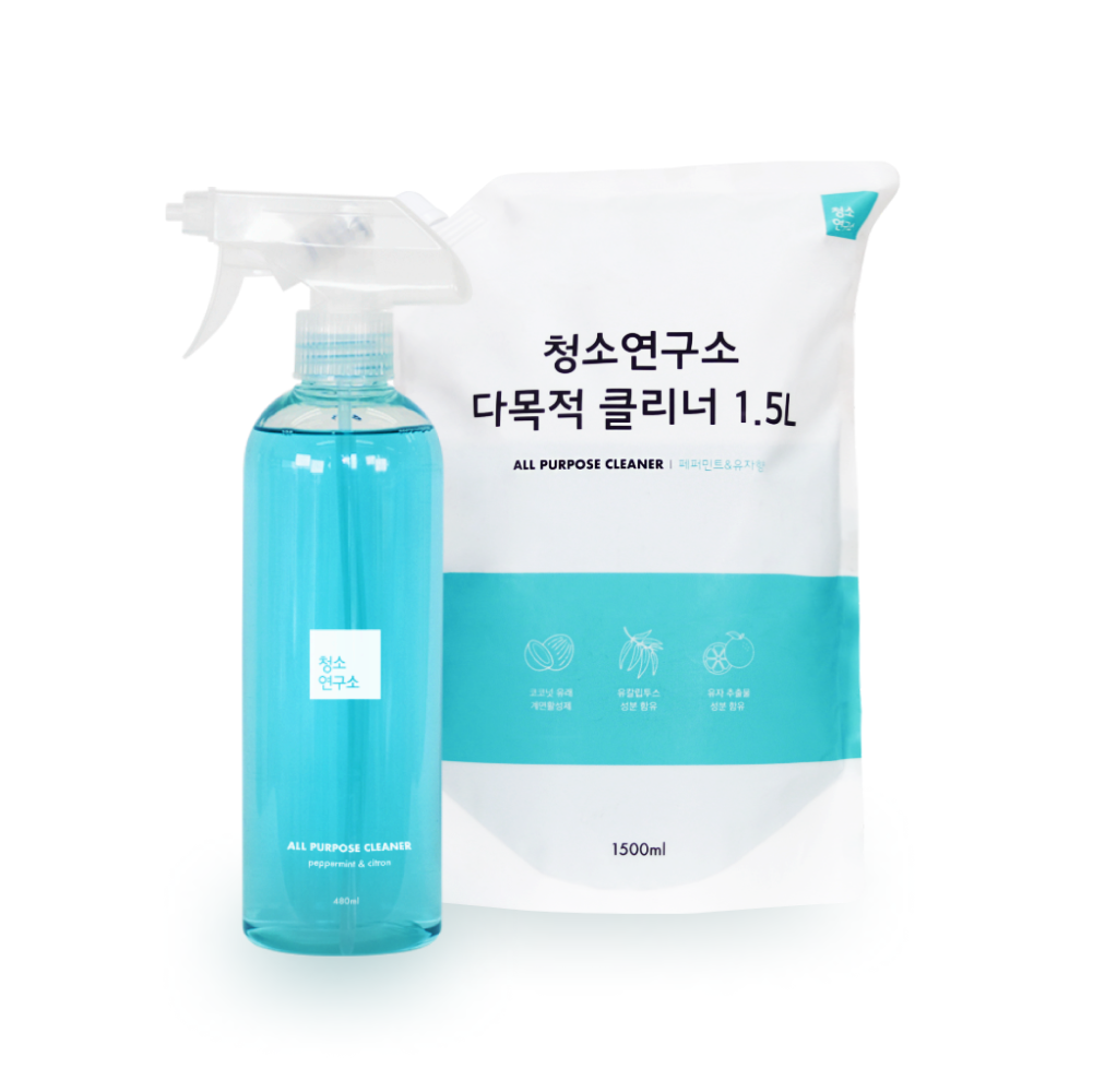 청소연구소 다목적 세정제 480ml + 다목적 세정제 리필 1.5L, 1세트