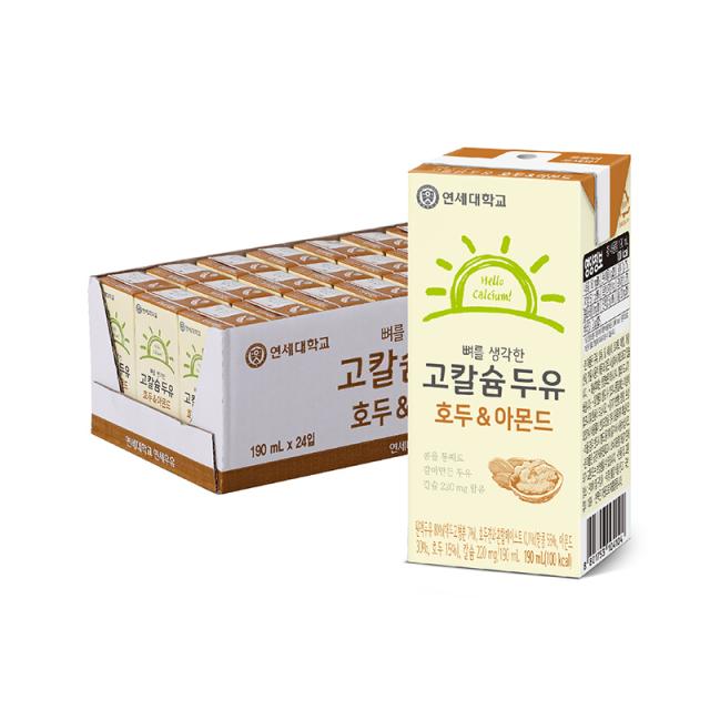 연세우유 뼈를 생각한 고칼슘 두유 호두 & 아몬드, 190ml, 24개입