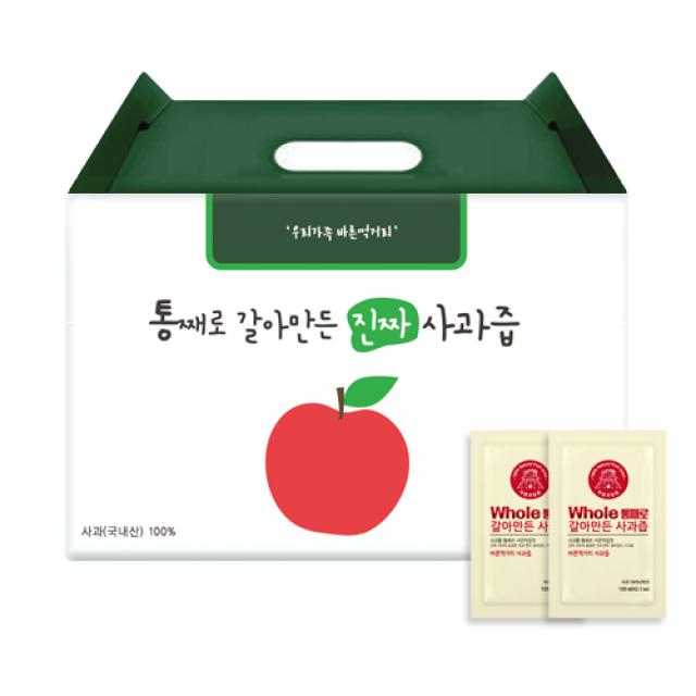 통째로 갈아만든 사과즙 일반파우치, 100ml, 50개