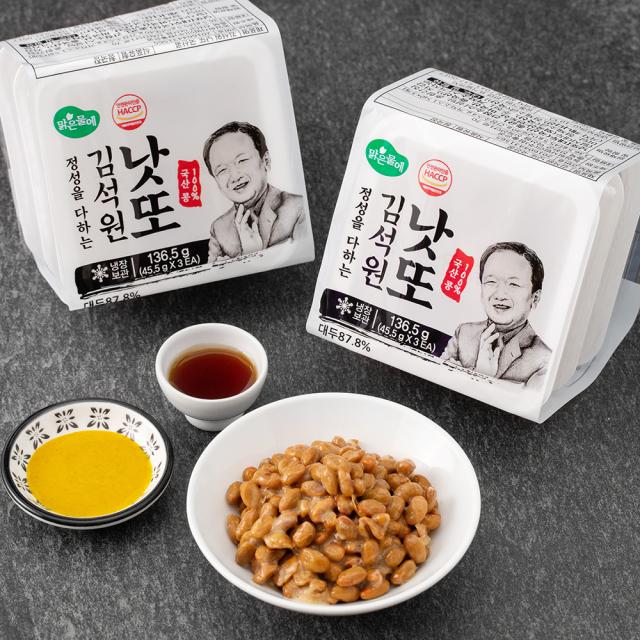 맑은물에 김석원 백태 낫또 6개입, 45.5g, 6개