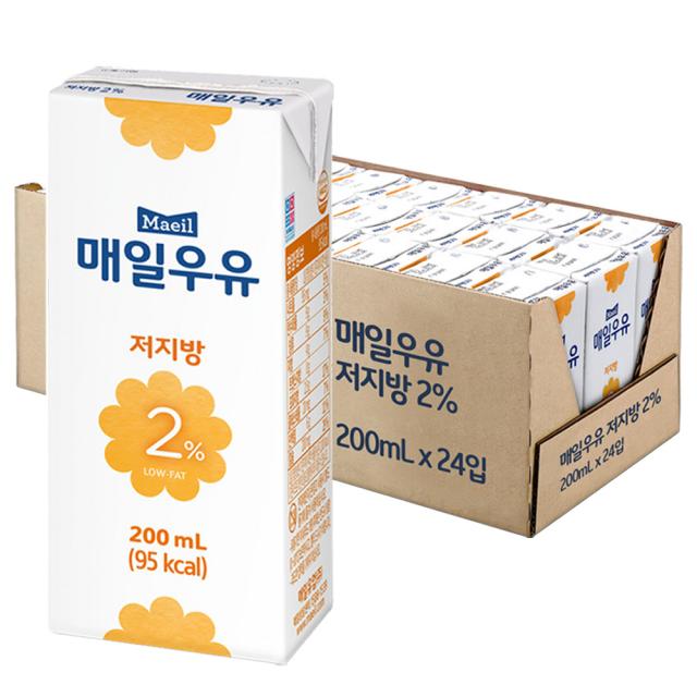 매일유업 저지방 2% 우유 200ml 24팩