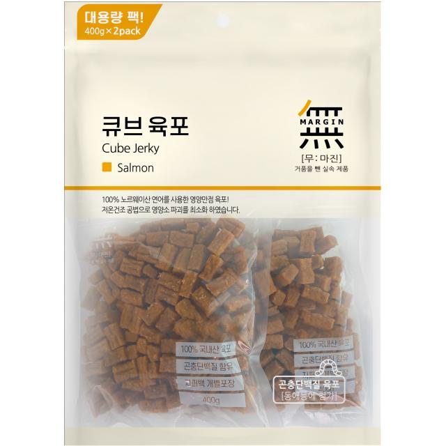 무마진 강아지 큐브 육포 연어 져키 800g, 연어맛, 1개