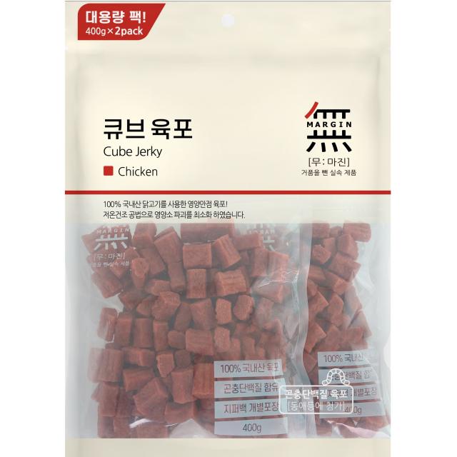 무마진 강아지 큐브 육포 치킨 져키 800g, 치킨맛, 1개