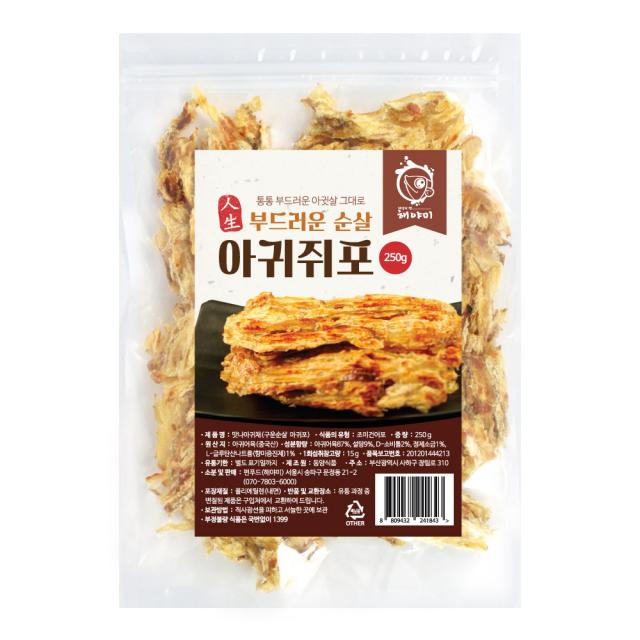해야미 구운 순살 아귀포채 250g 1개