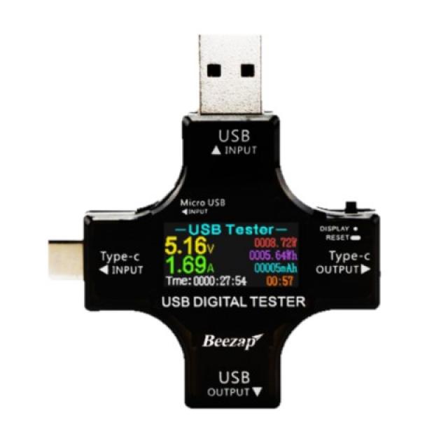 비잽 타입c Usb 3.0 전압 전류 컬러 테스터기 1개