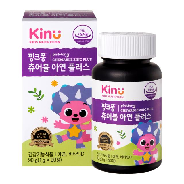 KINU 핑크퐁 츄어블 아연 플러스 비타민D, 90정, 1개