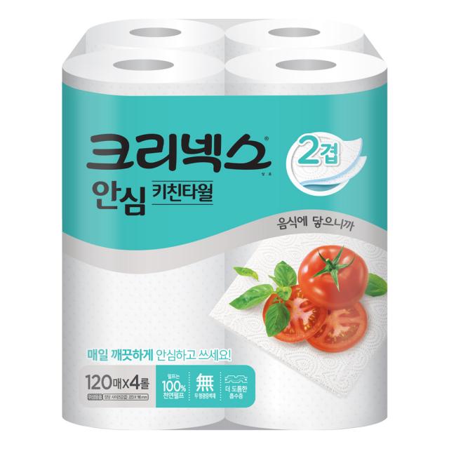크리넥스 안심 키친타월 120매 4롤 1개