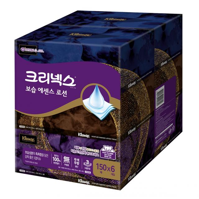 크리넥스 보습에센스 로션 천연펄프 미용티슈 3겹이상 6개입 1팩