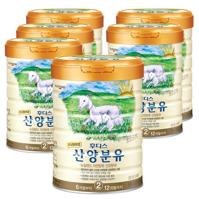 일동후디스 프리미엄 산양분유 2단계, 800g, 6개