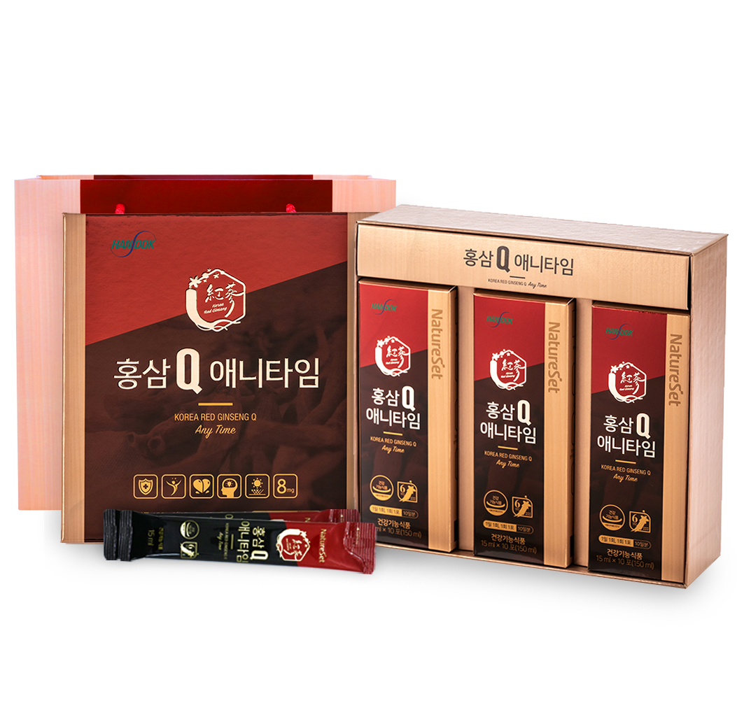 네이처셋 홍삼 Q 애니타임 파우치 + 쇼핑백, 450ml, 1세트