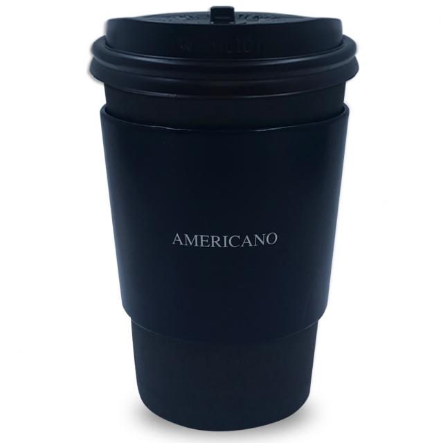투고팩 블랙 에어 컵홀더 100p + 종이컵 380ml (13온스) 100p + 개폐형뚜껑 100p, 1세트