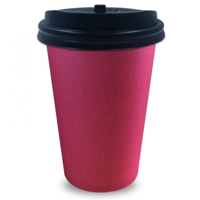 투고팩 레드 종이컵 380ml + 개폐형뚜껑, 100개, 1세트
