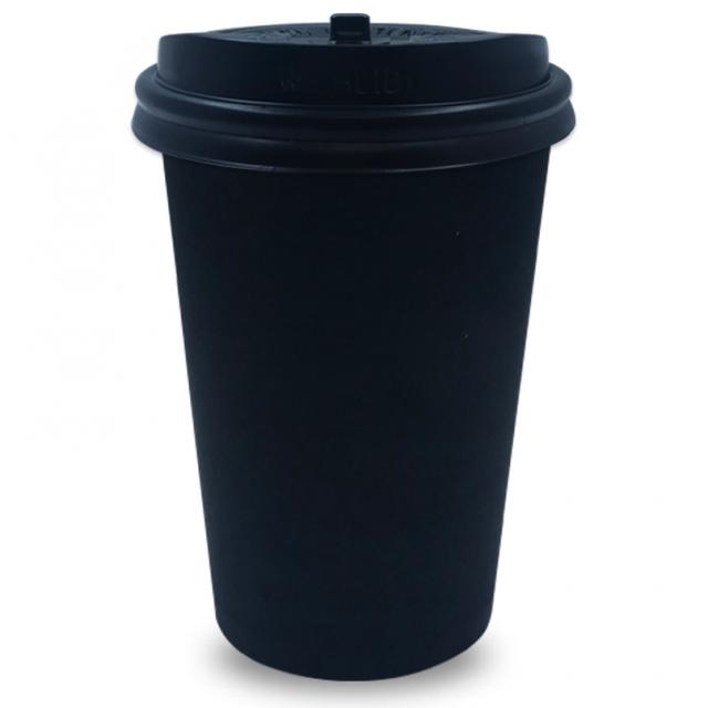 투고팩 블랙 종이컵 380ml + 개폐형뚜껑, 100개입, 1개