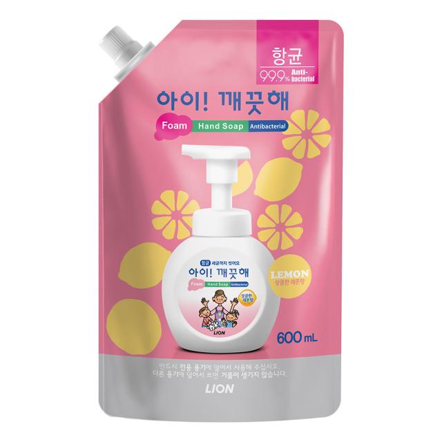 아이깨끗해 거품형 핸드솝 레몬 리필, 1개, 600ml