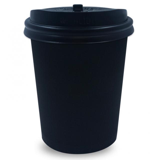 투고팩 블랙 종이컵 300ml + 개폐형뚜껑, 500개, 1세트