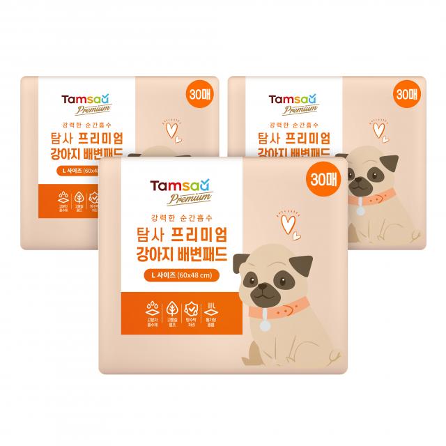탐사 프리미넘 배변패드 대형 60*48cm 30매 3개